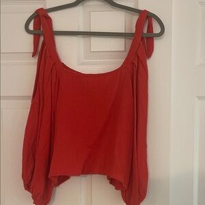 Billabong Red Blouse with Tie Straps